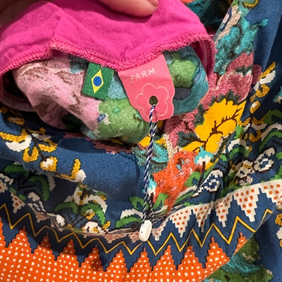 Farm Rio blue floral strappy mini dress - Picture 3 of 6